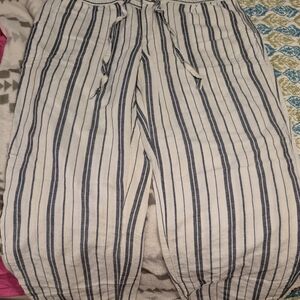 Liz Claiborne Navy and White Striped Pants